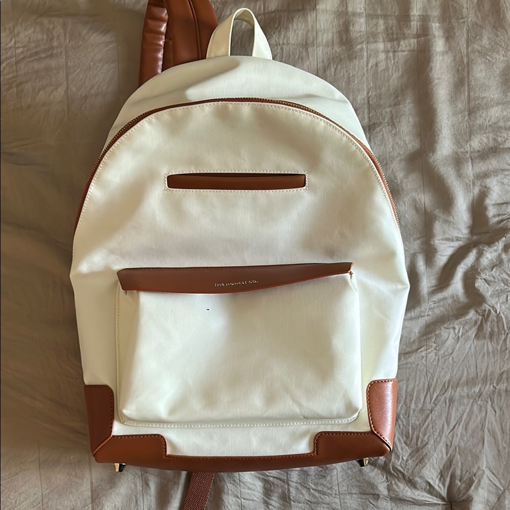 The Honest Company Cream and Brown Backpack